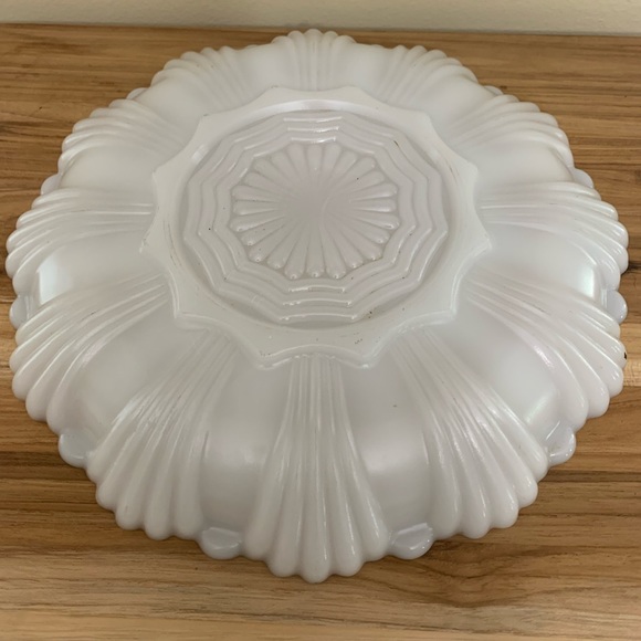 Vintage/Antique Milk Glass Egg Platter with Gold Trim - Picture 9 of 10